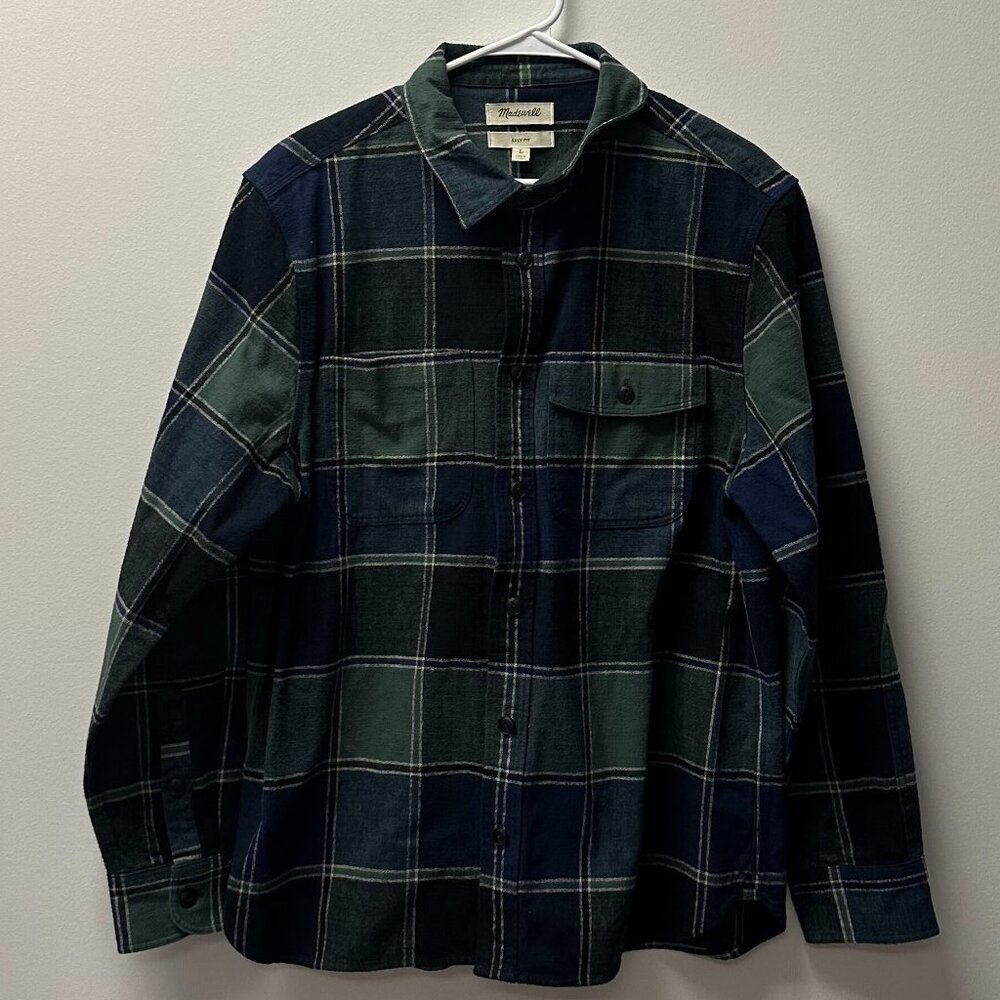 Madewell Green & Blue Easy Fit Flannel